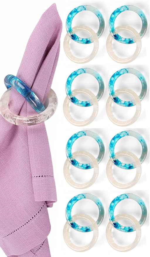 Epoxy Resin Napkin Rings, handcrafted resin, scratch-resistant, smooth edges by CLEENTABLE