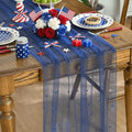 Artoid Mode Pearl Light Bule Gauze Table Runner 120 Inch, Seasonal Sheer Dining by ArtoidMode