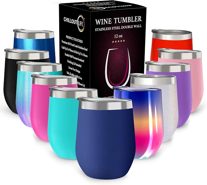 12 oz Stainless Steel Wine Tumblers 2 Pack - Image 3