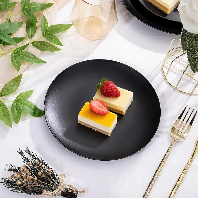 ejonirinjonir 80pcs Heavy-Duty Black Dessert Plates - Image 4