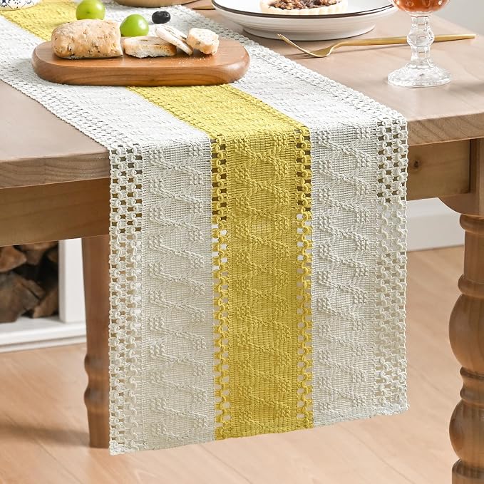 Artoid Mode Yellow Farmhouse Rustic Table Runner 12x90 Inch | Seasonal Holiday by ArtoidMode
