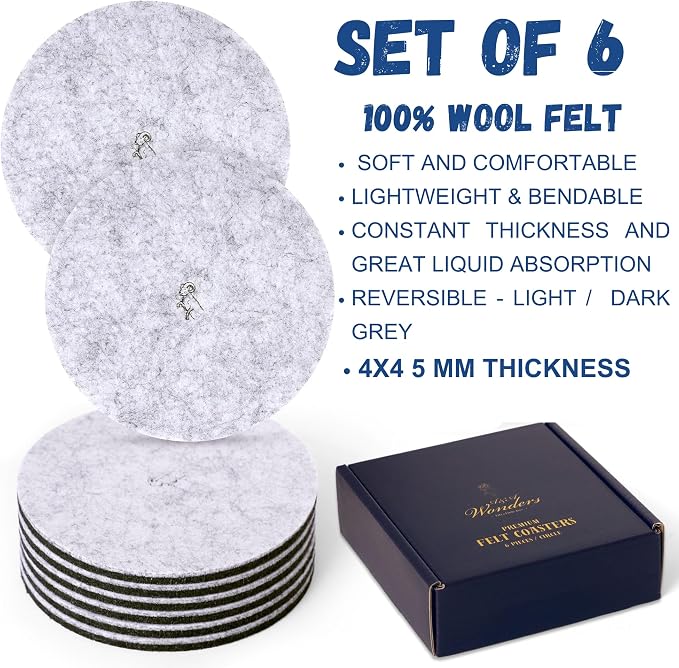 A&A Wonders Premium Felt Coasters - Image 2