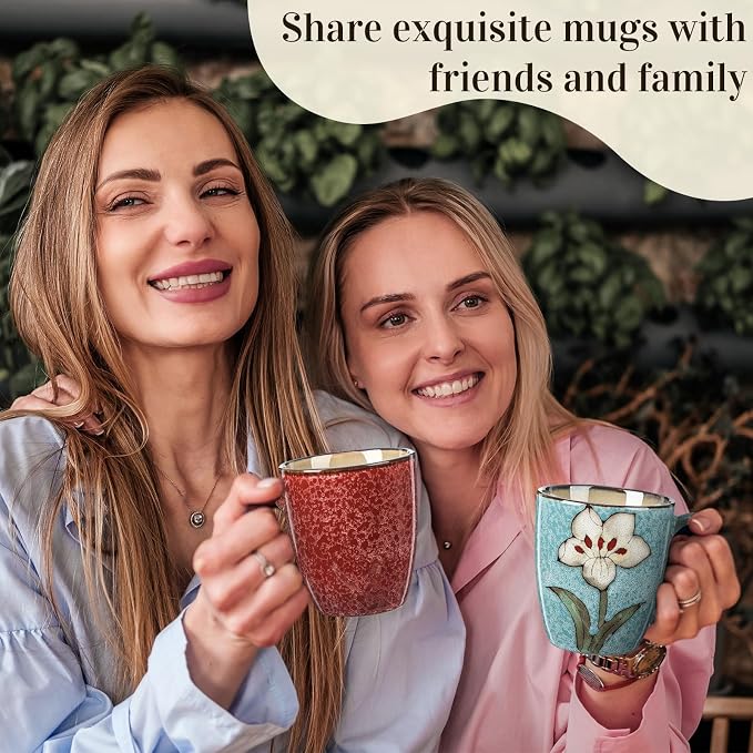 Maxdot 12oz Ceramic Coffee Mugs, Glazing Process Coffee Cup - Image 6