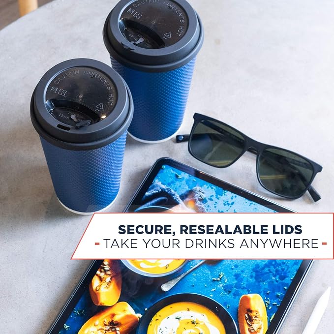 Disposable Coffee Cups With Lids - 12 oz Togo Coffee Cup With Lid. To go Travel - Image 4
