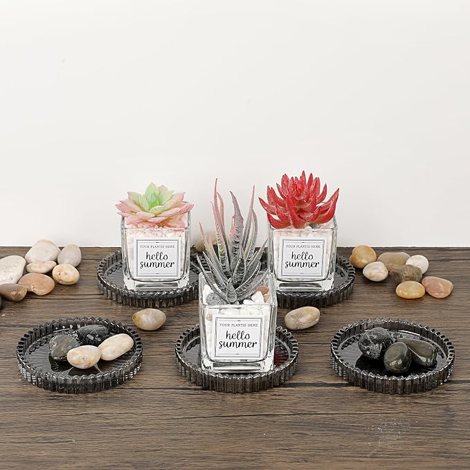 JUXYES Set of 5 Heat-Resistant Clear Glass Coaster - Image 7