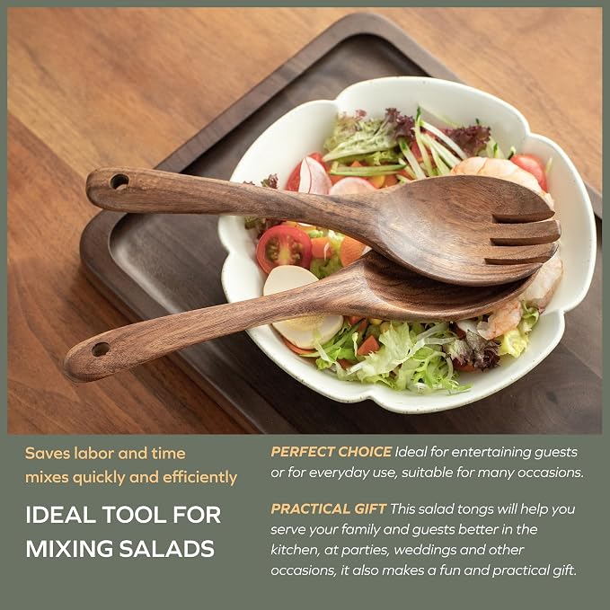 Muso Wood Acacia Salad Servers - Image 4