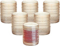 XKXKKE Amber Hobnail Beaded Drinking Glasses Set of 6, 12 oz Vintage Glassware by XKXKKE