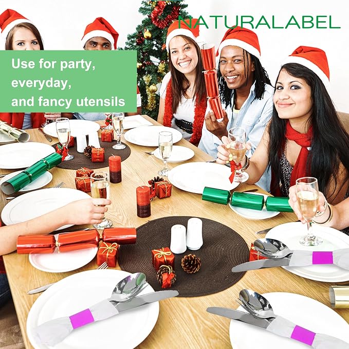 Self-Adhesive Napkin Bands, Hot Pink | Wrap silverware & napkins, elegant table - Image 6