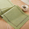 Rustic Burlap Table Runner, Sage Green Table Runners 48 inches Long | Double by Aoztio