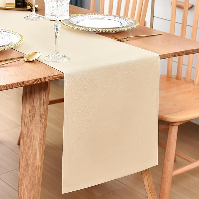 Farmhouse Beige Table Runner Dining Table Runners 48 Inches Long Coffee Table by Wolkemer