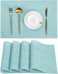 SHACOS Placemats Set of 4 Woven Vinyl Place Mats Wipeable Heat Resistant by SHACOS