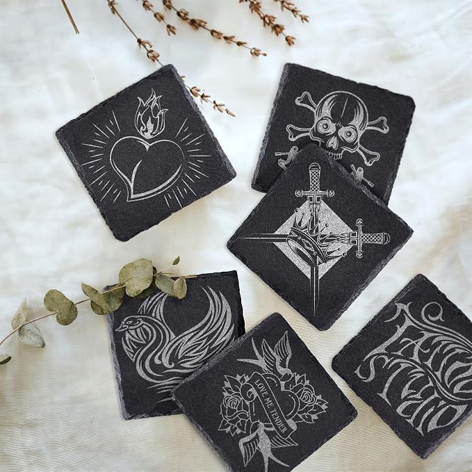 68 Pcs 4 Inch Square Black Slate Coasters Bulk - Image 3