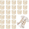 Crystal Metal Napkin Rings Set, Elegant Wedding/Party Table Decor, Shiny by kehail