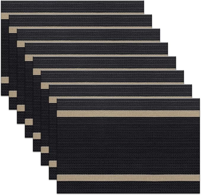 PIGCHCY Luxurious Placemats Set of 8, 18 x 12 inches Elegant Placemats Non-Slip by PIGCHCY
