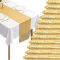 12 Packs Sequin Table Runner Champagne Gold 12 X 108 Inch Glitter Dining Table by Fivenl