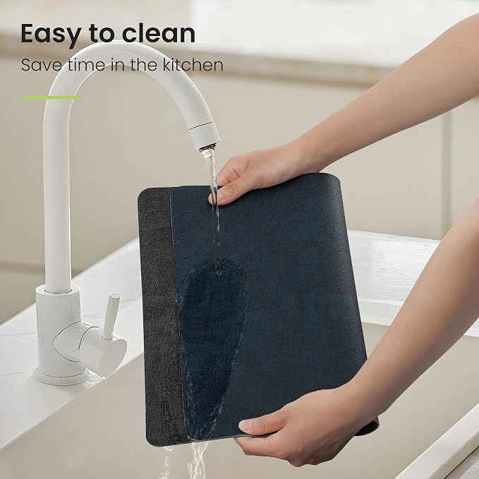 Fyvva Placemats Set of 6 Wipeable Reversible Faux Leather - Image 5