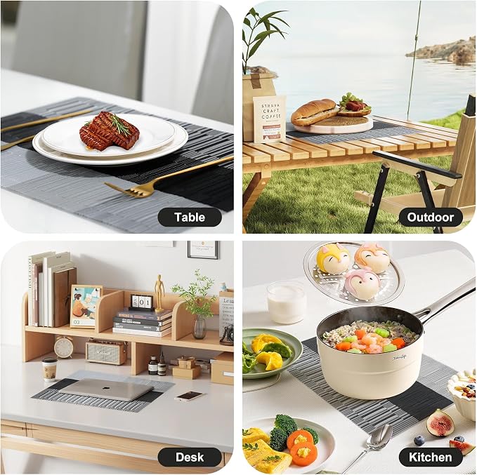 Placemats Set of 6，Non-Slip PVC Weave Table Mats Easy to Clean，Heat Resistant - Image 7