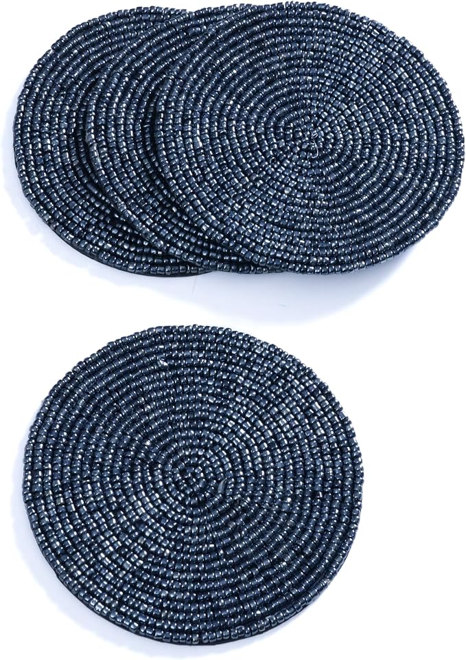 Handmade Beaded Bar Drink Tabletop Protection Coasters - Image 5