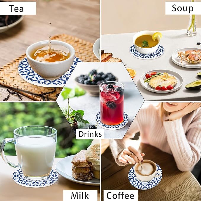 Drink Coasters for Drinks Set of 6, - Image 7