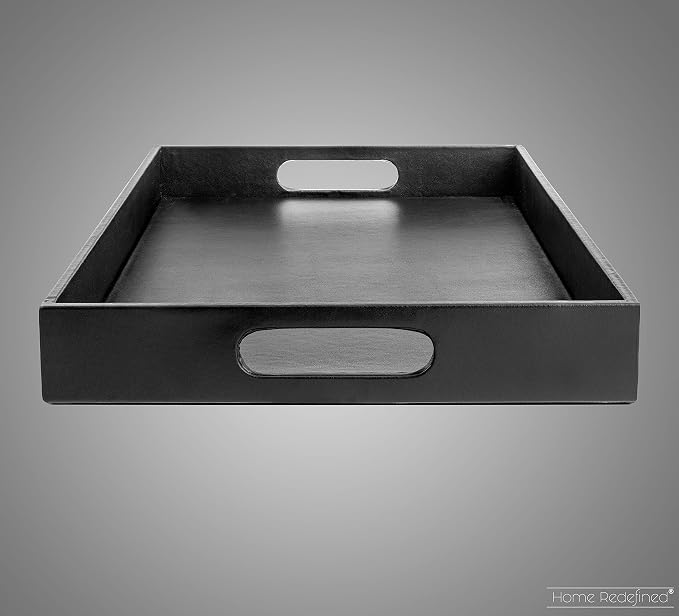 Home Redefined Beautiful Modern Elegant 17.5"x12" Rectangle Classic Black Faux - Image 4