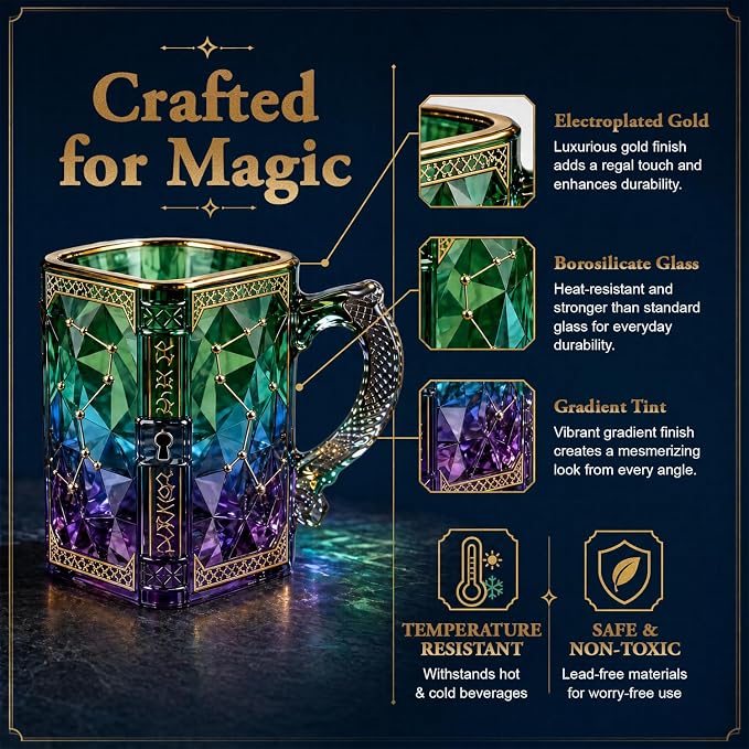 FACE N FACE Zodiac Glass Mug, 8 oz Celestial Constellation Coffee & Tea Cup - Image 4