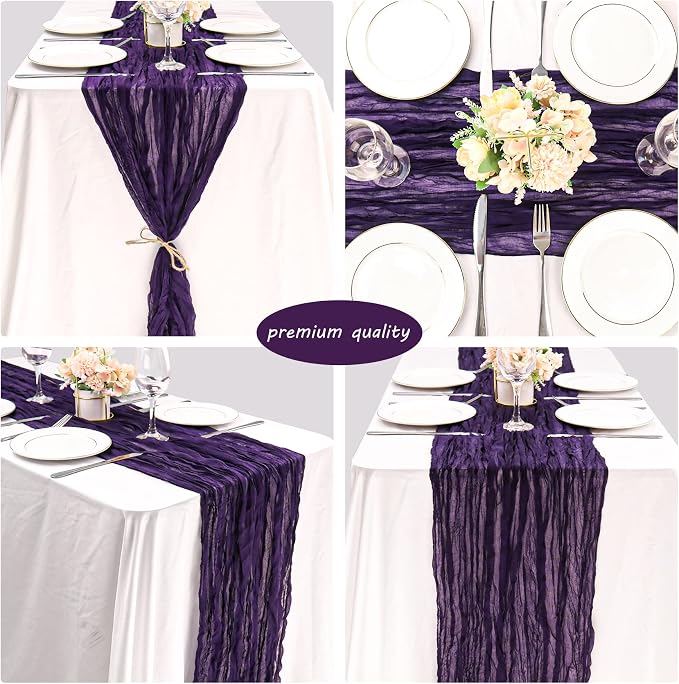 12 Pack Cheesecloth Table Runner 35x72 Inch Boho Gauze Table Runner Rustic - Image 5