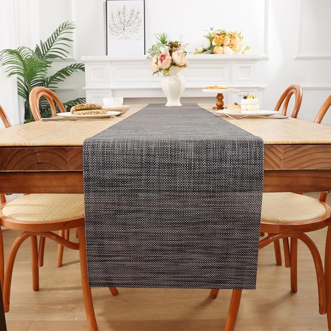 SHACOS Woven Vinyl Table Runners 12 x 54 inch Wipeable PVC Weave Table Runner - Image 5