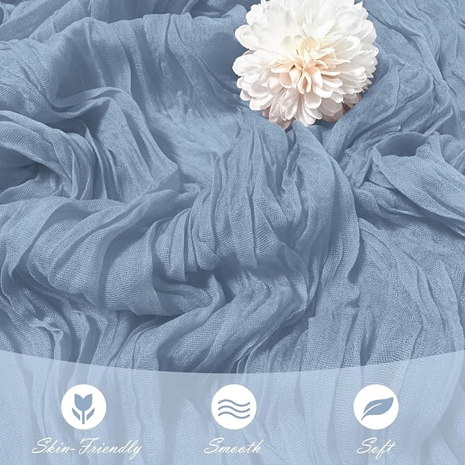 15 Pack Dusty Blue Cheesecloth Table Runner 17 x 108 inch Cheese Cloth Table - Image 5