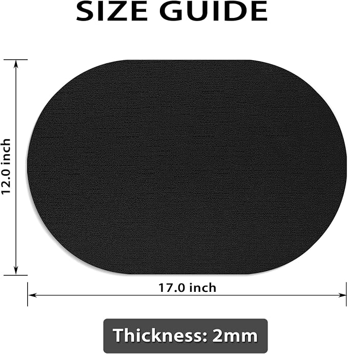 Placemats for Dining Table Set of 8 Non-Slip, Heat Resistant Oval Leather - Image 6