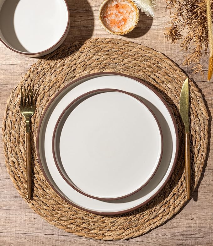 LERATIO Ceramic Dinner Plates Set of 6, 10.25 inch Large ceramic plates | - Image 5