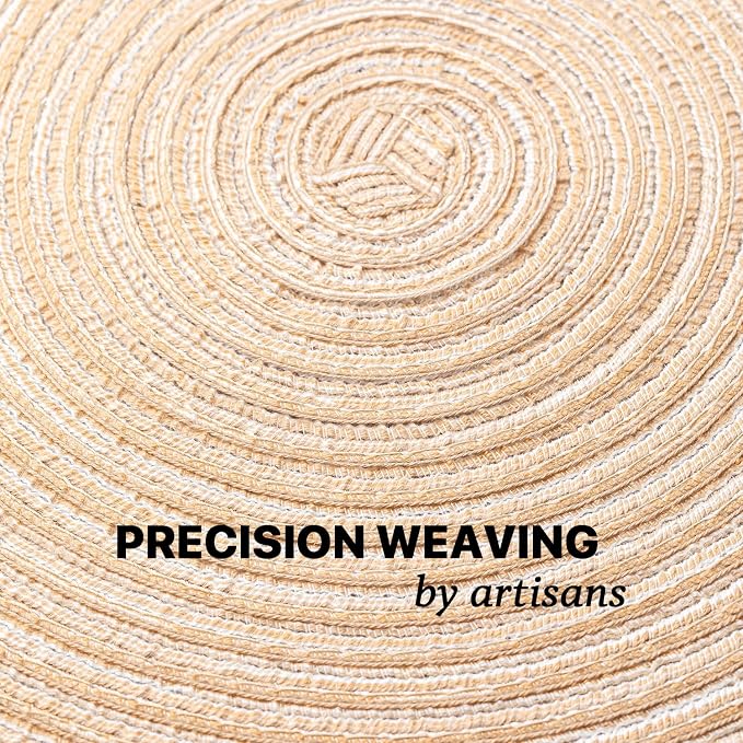 Round Placemats Set of 6 Woven Placemats Washable Braided Table Mats - Image 9