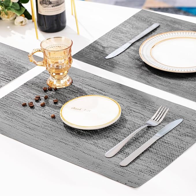 Leetaltree Grey Placemats, Heat Resistant Non-Slip Place mats - Image 5