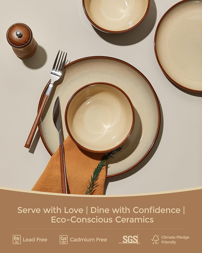 32 Piece Double Bowl Dinnerware Sets - Image 3