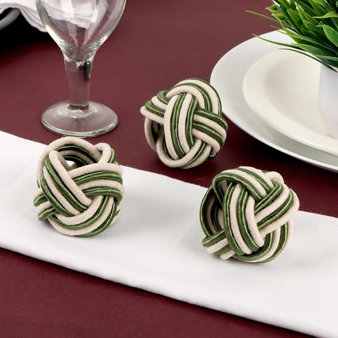 ALPHA Living HOME Modern Woven Napkin Rings Set of 12 - Image 4