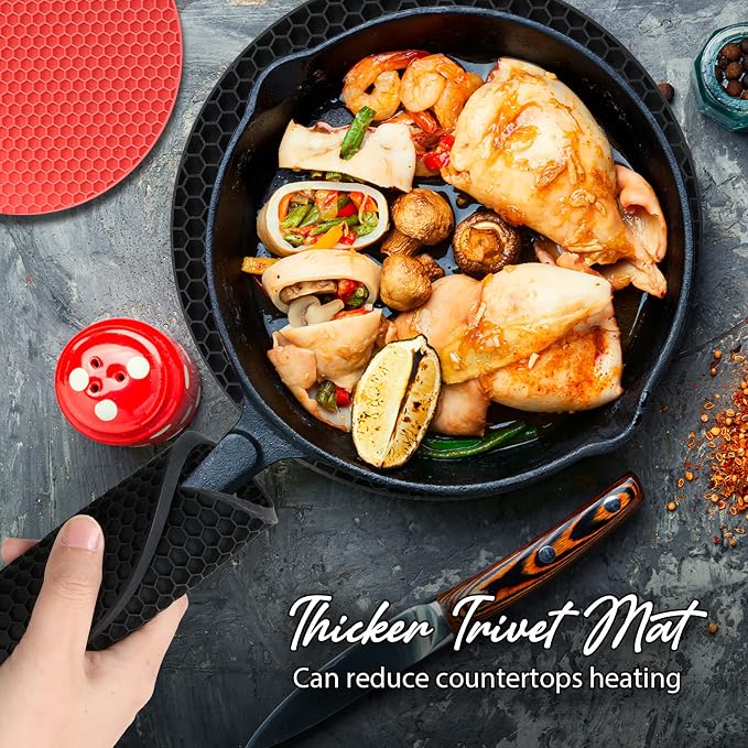 4 Pack Silicone Trivet for Hot Dishes | Heat Resistant Silicone Pot Holders for - Image 4