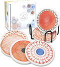 AD Set of 6 Coasters for Drinks Absorbing Round Ceramic Stone Coaster by AD