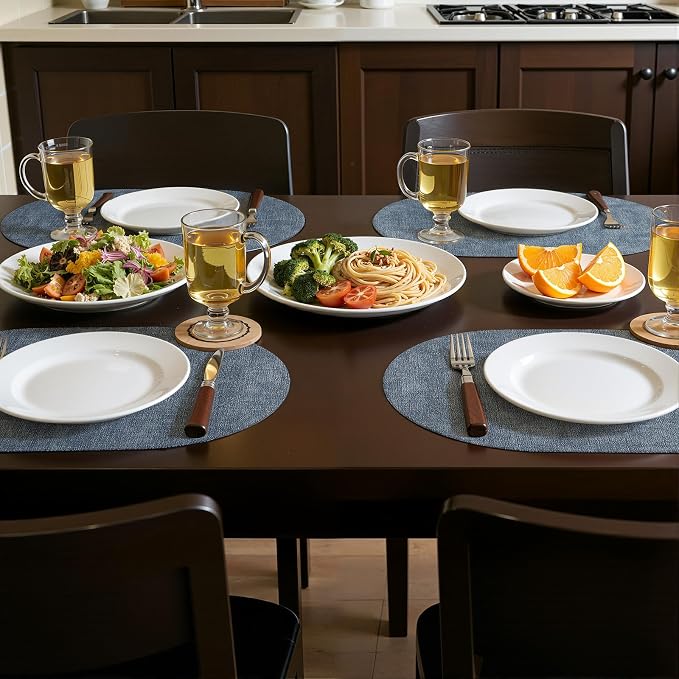 Placemats Set of 6, 11.8 x 17 Inch, Waterproof Wipeable Reversible PU Placemat - Image 2