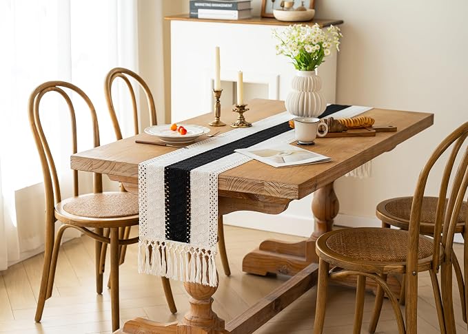 Farmhouse Table Runner for Home Decor 12x90 Black Fall Home Decor | 90Inches - Image 8
