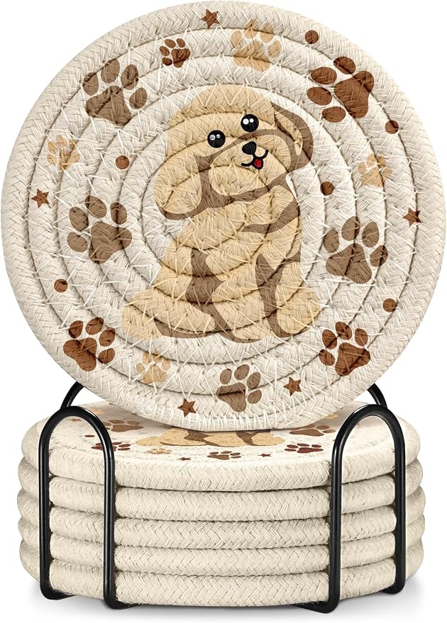 Absorbent Cup Coasters Set of 6 by Kokaaee