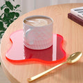 Acrylic Coaster Decorative Plates, Coral Pink Bar Drink Coaster by Leadiy