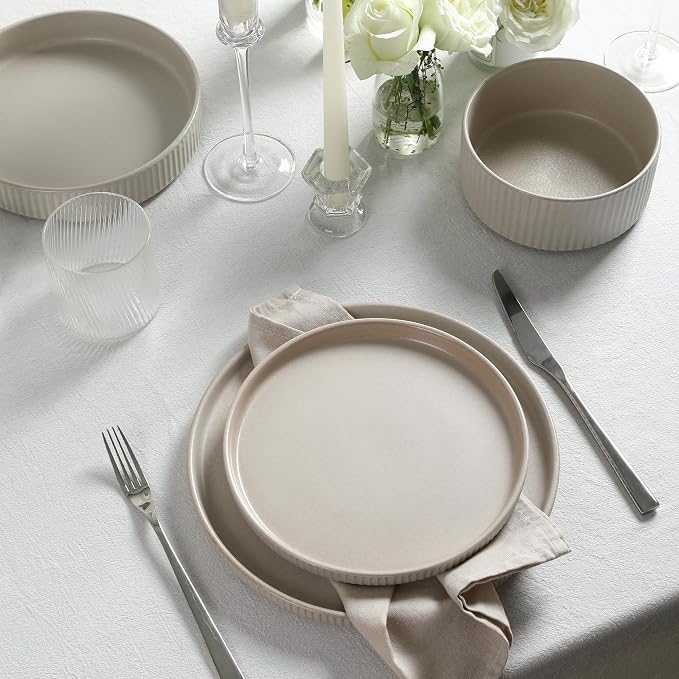 Stone Lain Haven Stoneware 16-Piece Dinnerware Set, Plates and Bowls Sets - Image 8