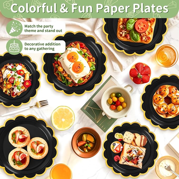 50 Pcs Black Paper Plates - Image 5
