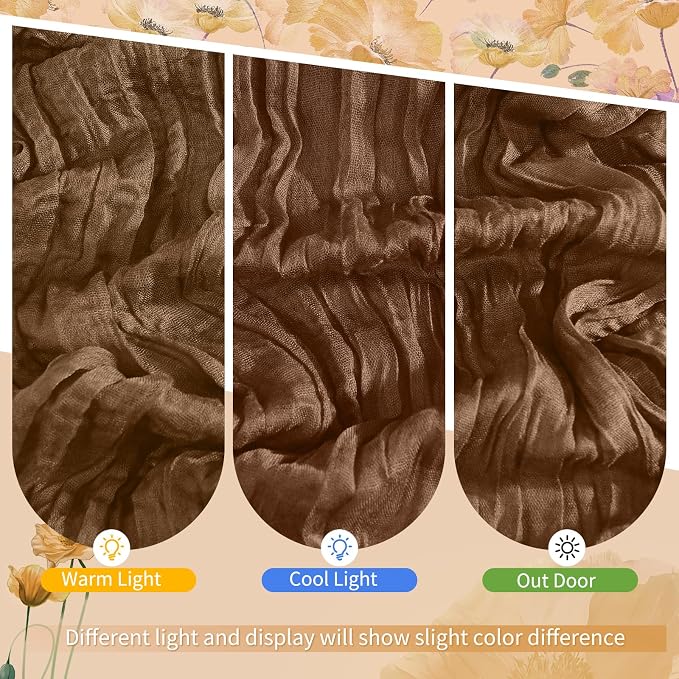 Showgeous 4 Pack Brown Cheesecloth Table Runner, 17 x 108 Inches | Boho - Image 7