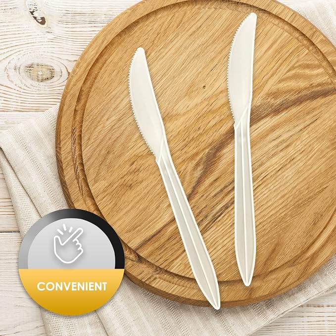 PAMI Medium Weight Disposable Plastic Knives, Bulk Pack - Image 4