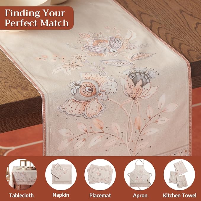 Maison d' Hermine Table Runner 100% Combed Cotton 14.5"x72" | Table Runners 72 - Image 7