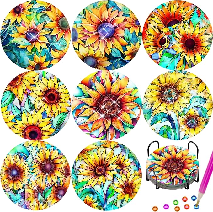 TDOOW Diamond Art Coasters Kits, 5D DIY Crafts Art Kits by TDOOW