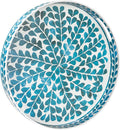 Plastic Serving Tray with Handles, CircleOttoman Tray, Sticker Tray with Leaf by MAONAME