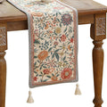 bilin gaier Designer Linen Extra Long Table Runner, Colorful Floral Pattern by bilingaier