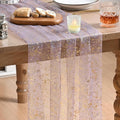 Artoid Mode Grayish Purple Gold Gauze Table Runner 120 Inch 10FT, Glitter by ArtoidMode