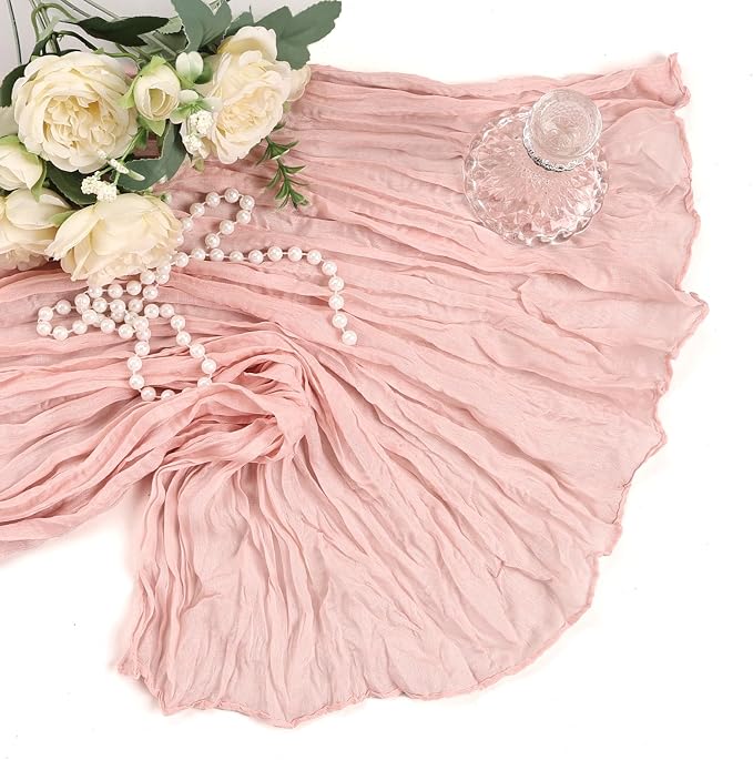 12 Pack Blush Pink Table Runner Cheesecloth 10Ft Gauze Cheese Cloth Table - Image 7